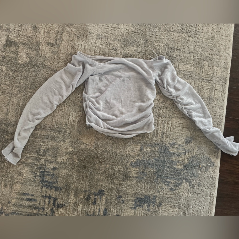 Princess Polly Light Gray Long Sleeve Top
